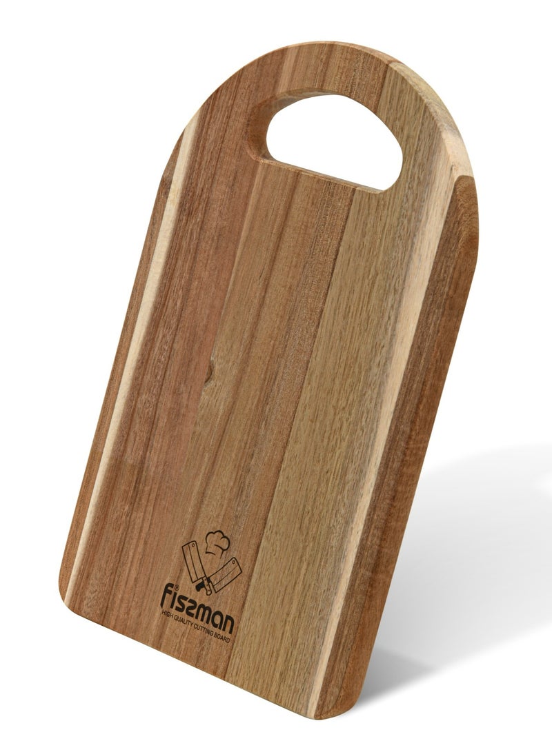 فيسمان لوح تقطيع من خشب الأكاسيا، مقاس 31×20 سم، لوح تقطيع للمطبخ مزود بفتحة للتعليق، لوح تقطيع قابل للاستخدام على الوجهين. - Image 2